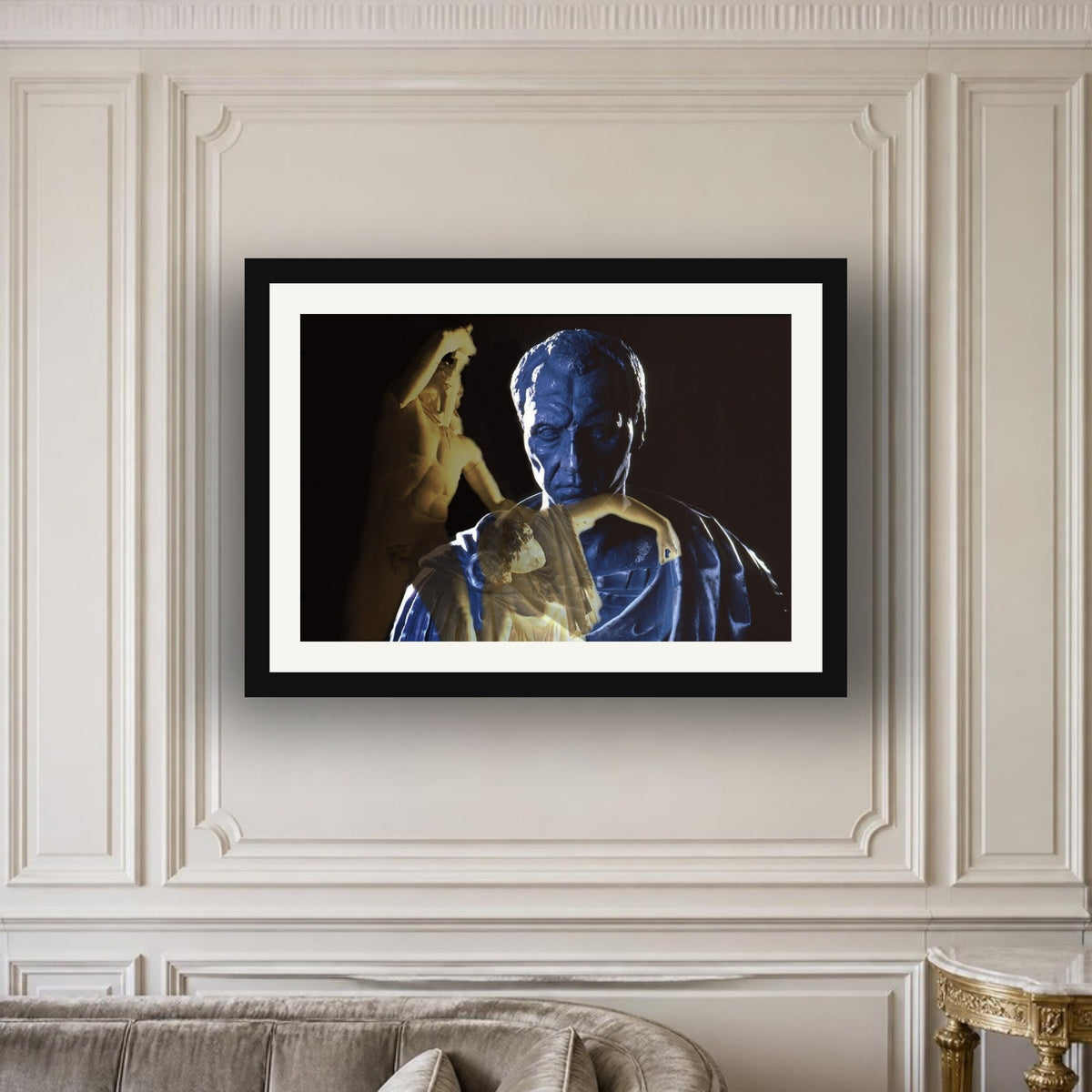 Julius Caesar and the Dying Galata framed photo print by Vittorio Storaro on an ivory panelled wall