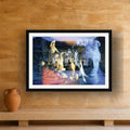 Venus, The Galata & The Theater in Orange framed photo print by Vittorio Storaro on a honey travertine wall