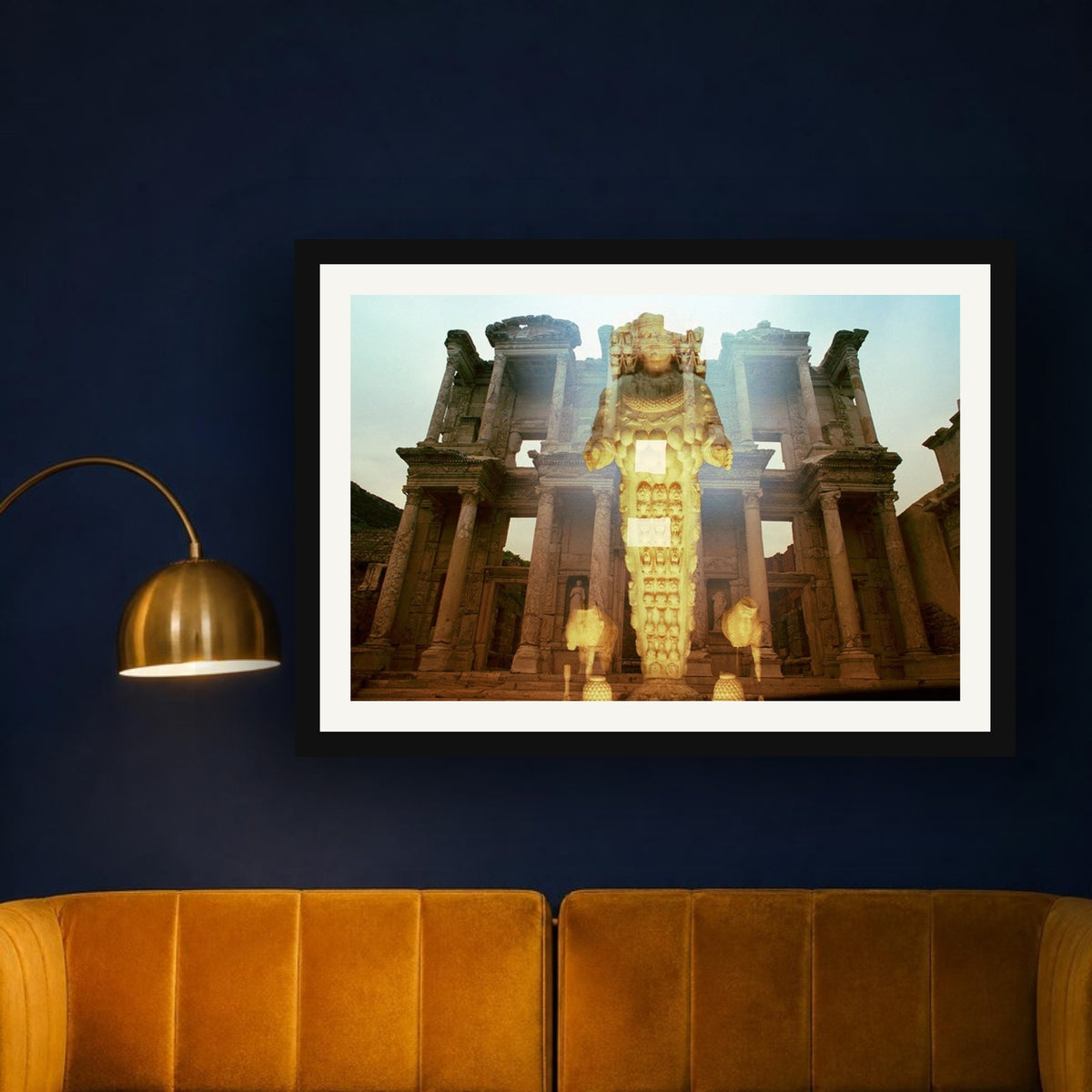 The Celsius Library framed photo print by Vittorio Storaro on a midnight navy wall