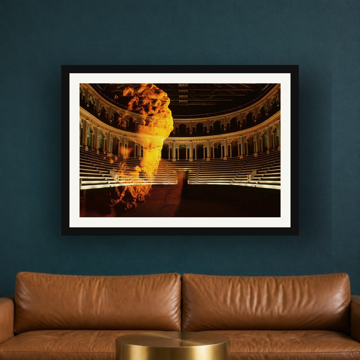 Heracles Arena framed photo print by Vittorio Storaro on a deep teal wall