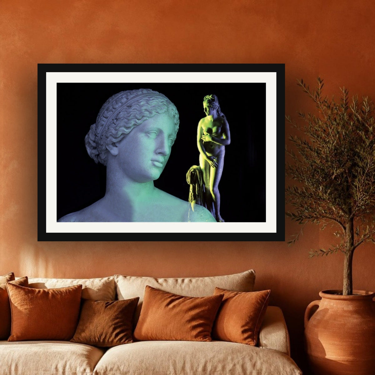 Capitoline Venus framed photo print by Vittorio Storaro on a terracotta plaster wall
