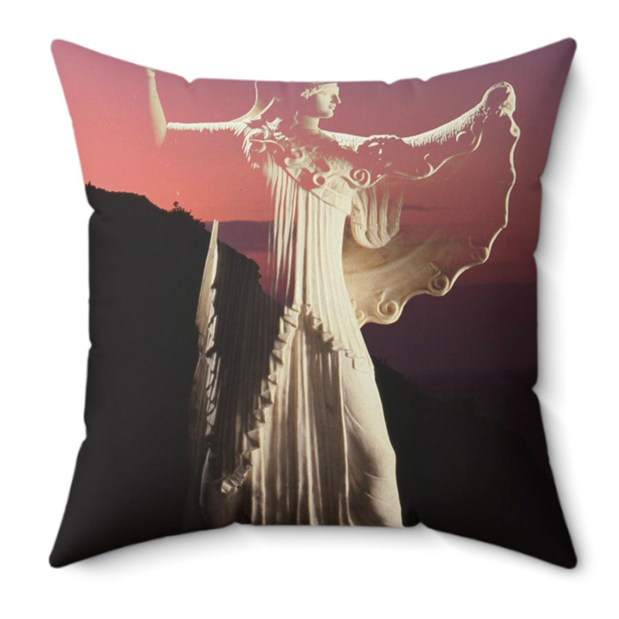 Minerva & Her Temple Throw Pillow, 16x16, One Sided