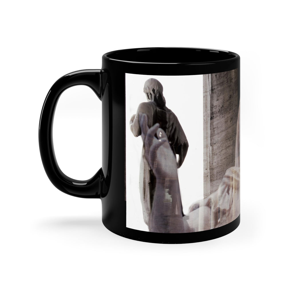 Italic Civilization Black Mug - Classical Grandeur Coffee Cup