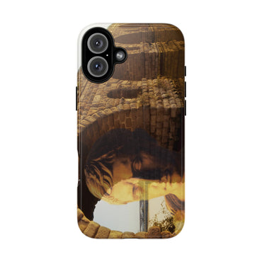 Julius Caesar and the France Bridge phone case for iPhone 16 Plus by Vittorio Storaro, from the La Civiltà Romana collection