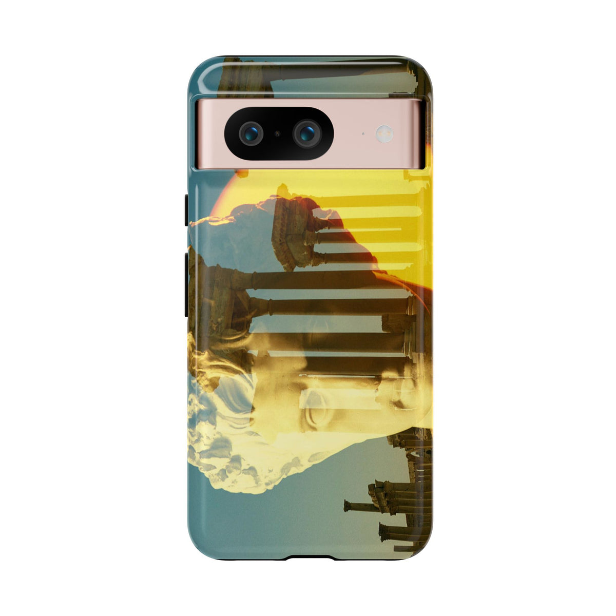 Augustus's Sun on Palmyra phone case for Google Pixel 8 by Vittorio Storaro, from the La Civiltà Romana collection