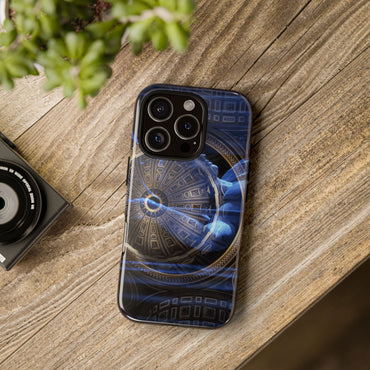 Goddess of Immortality tough phone case by Vittorio Storaro, from the La Civiltà Romana collection, shown on a table