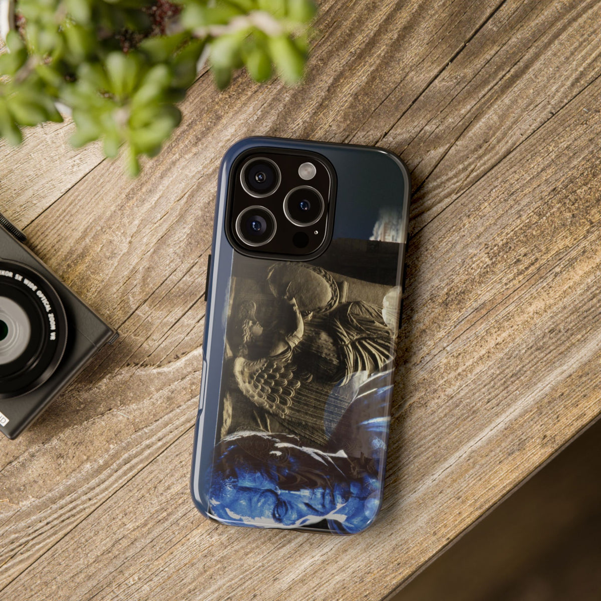 Arc de Triomphe idealized for Julius Caesar tough phone case by Vittorio Storaro, from the La Civiltà Romana collection, shown on a table