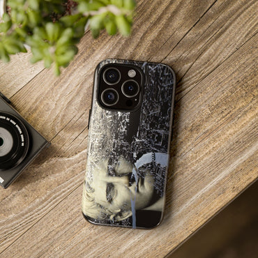 Augustus and the City of Rome tough phone case by Vittorio Storaro, from the La Civiltà Romana collection, shown on a table
