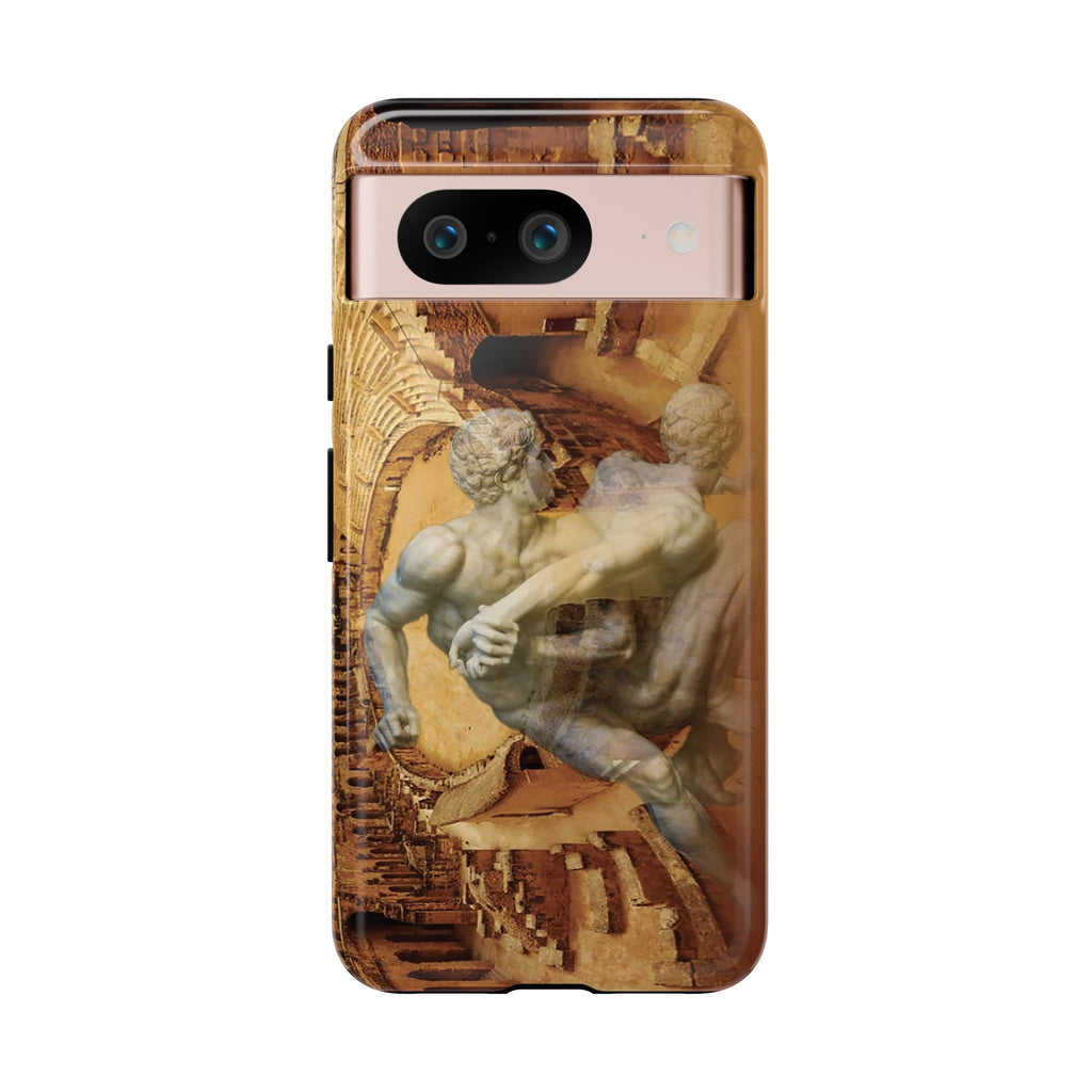 Amphitheater El Jem And The Uffizi Wrestlers phone case for Google Pixel 8 by Vittorio Storaro, from the La Civiltà Romana collection