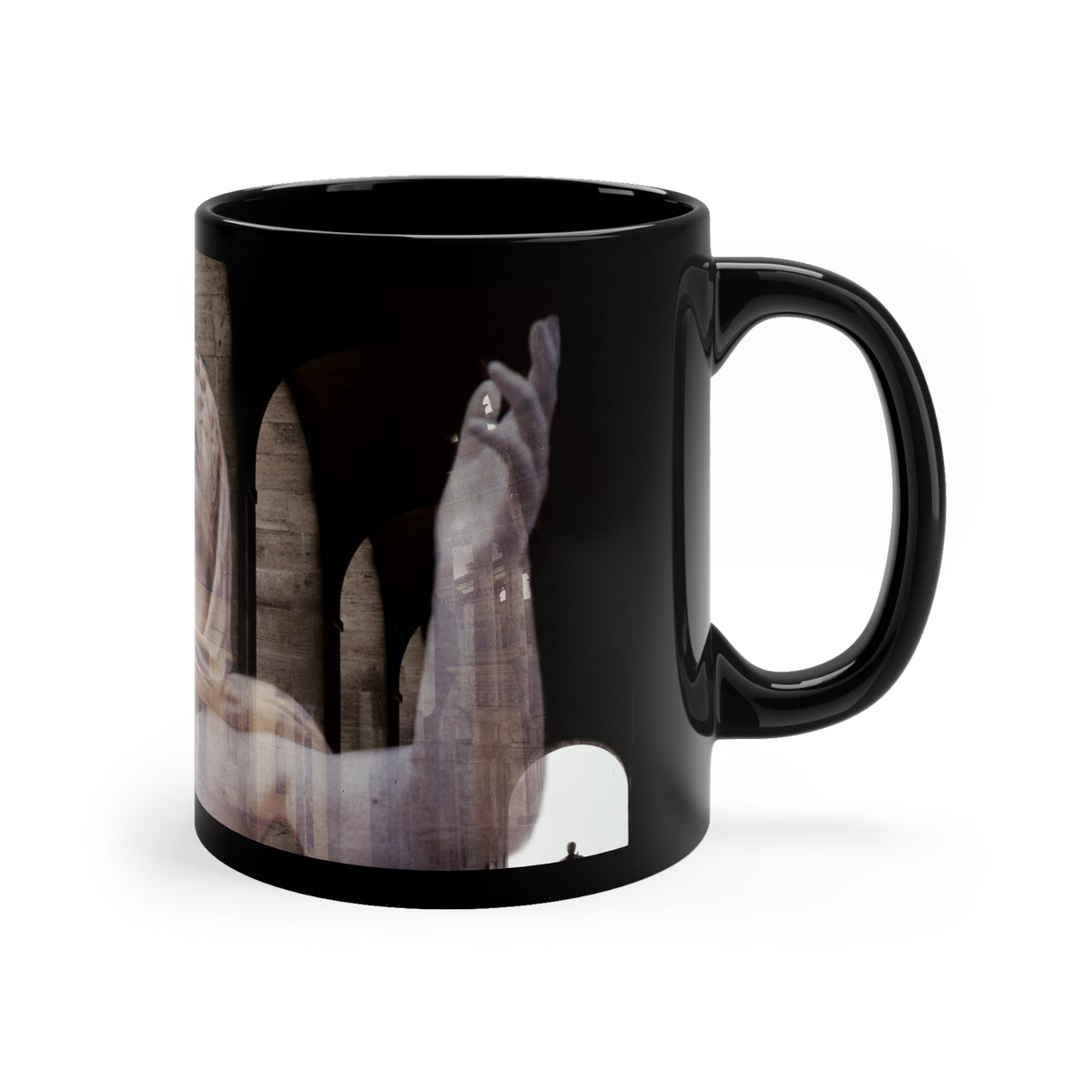 Italic Civilization Black Mug - Classical Grandeur Coffee Cup