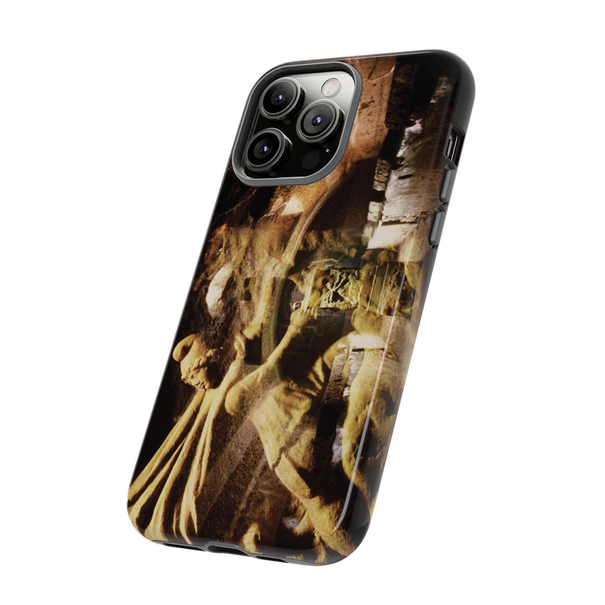 Mithras in his mithraeum of ancient Ostia phone case for iPhone 14 Pro Max by Vittorio Storaro, from the La Civiltà Romana collection