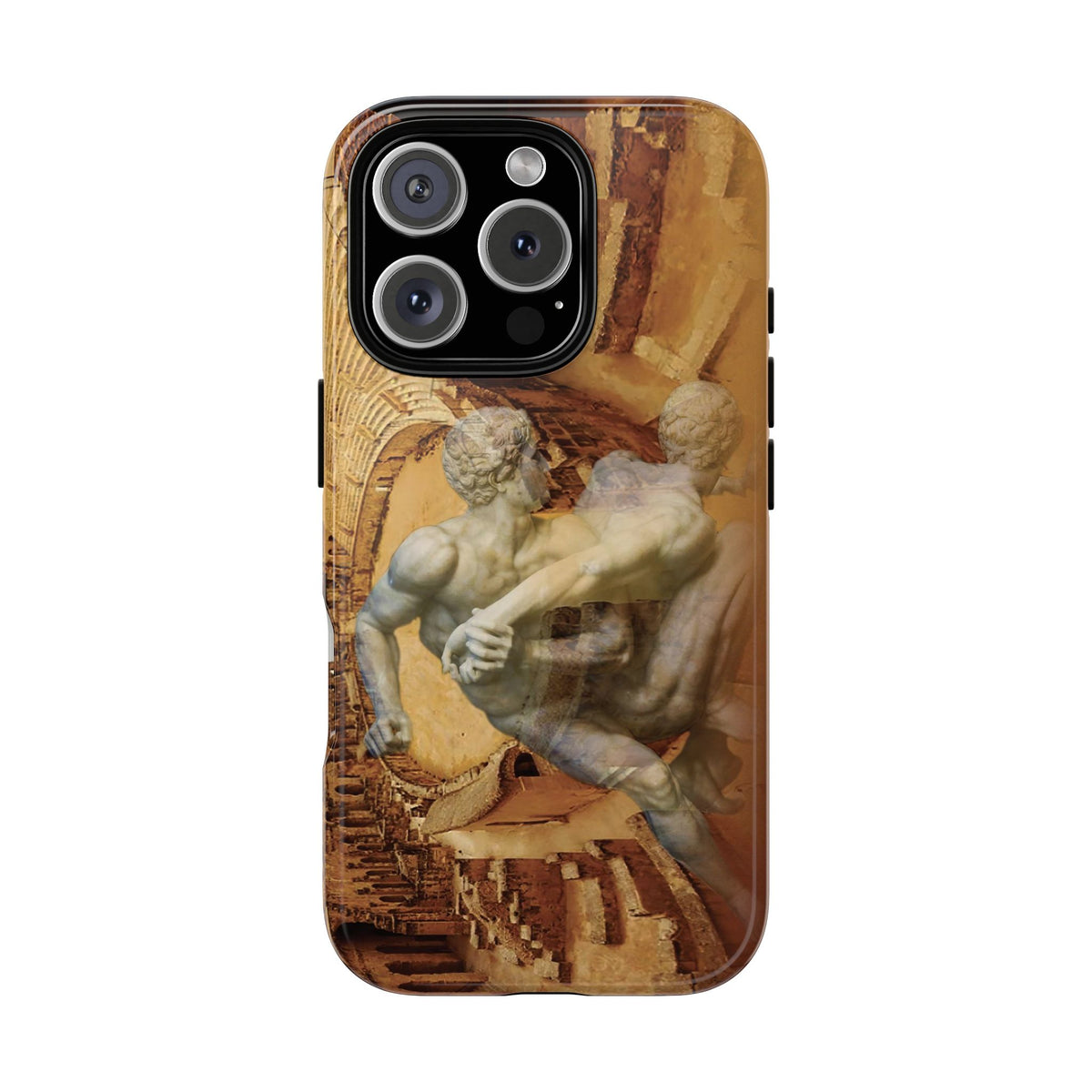 Amphitheater El Jem And The Uffizi Wrestlers phone case for iPhone 16 Pro by Vittorio Storaro, from the La Civiltà Romana collection