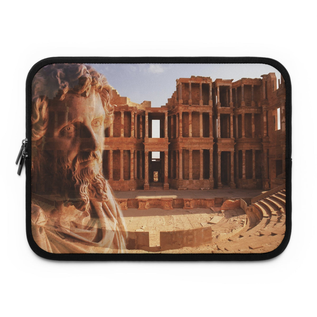 Laptop sleeve printed with Setimius Severus & The Theater of Sabrata by Vittorio Storaro, from the La Civiltà Romana collection