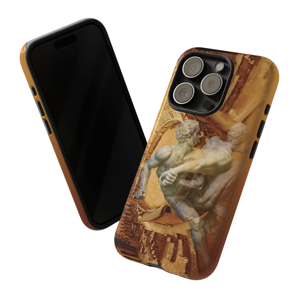 Amphitheater El Jem And The Uffizi Wrestlers phone case for iPhone 15 Pro by Vittorio Storaro, from the La Civiltà Romana collection