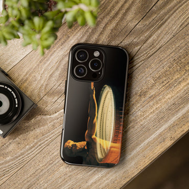 The Colosseum tough phone case by Vittorio Storaro, La Civiltà Romana collection, shown on a table