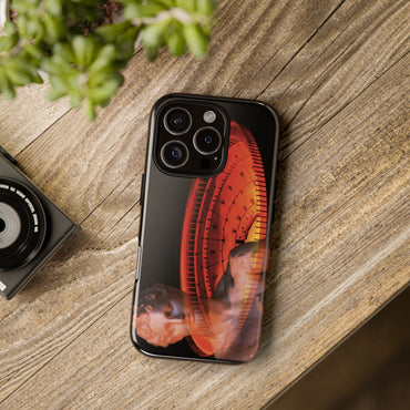 Mars Ultor on The Colosseum tough phone case by Vittorio Storaro, from the La Civiltà Romana collection, shown on a table