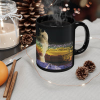 Diana Oversees Rome Black Mug - Divine Guardian Coffee Cup