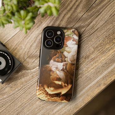 Defense of the City tough phone case by Vittorio Storaro, from the La Civiltà Romana collection, shown on a table