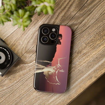Minerva And Her Temple tough phone case by Vittorio Storaro, from the La Civiltà Romana collection, shown on a table