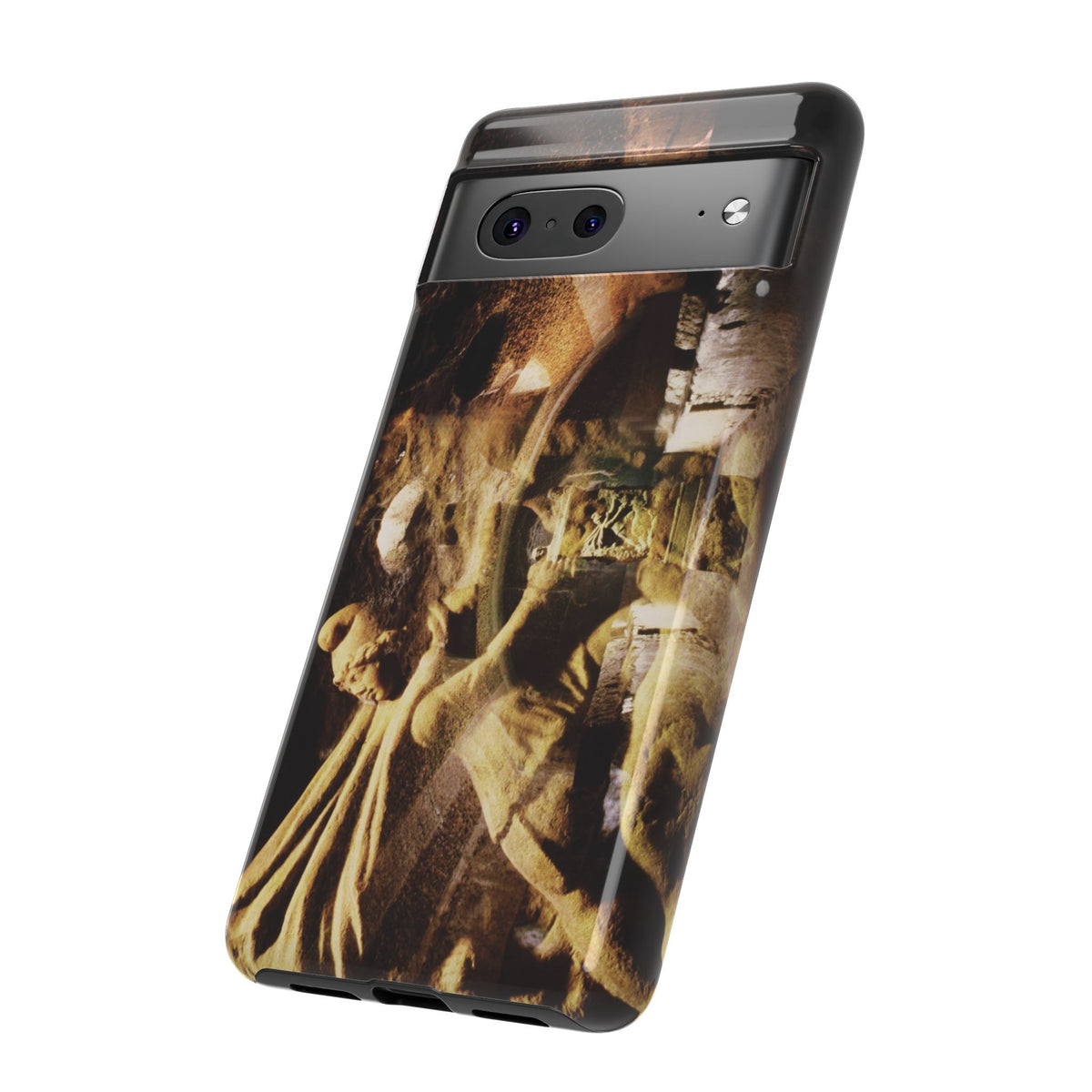 Mithras in his mithraeum of ancient Ostia phone case for Google Pixel 7 by Vittorio Storaro, from the La Civiltà Romana collection