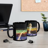 Diana Oversees Rome Black Mug - Divine Guardian Coffee Cup