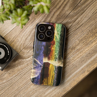 Diana Oversees Rome tough phone case by Vittorio Storaro, from the La Civiltà Romana collection, shown on a table