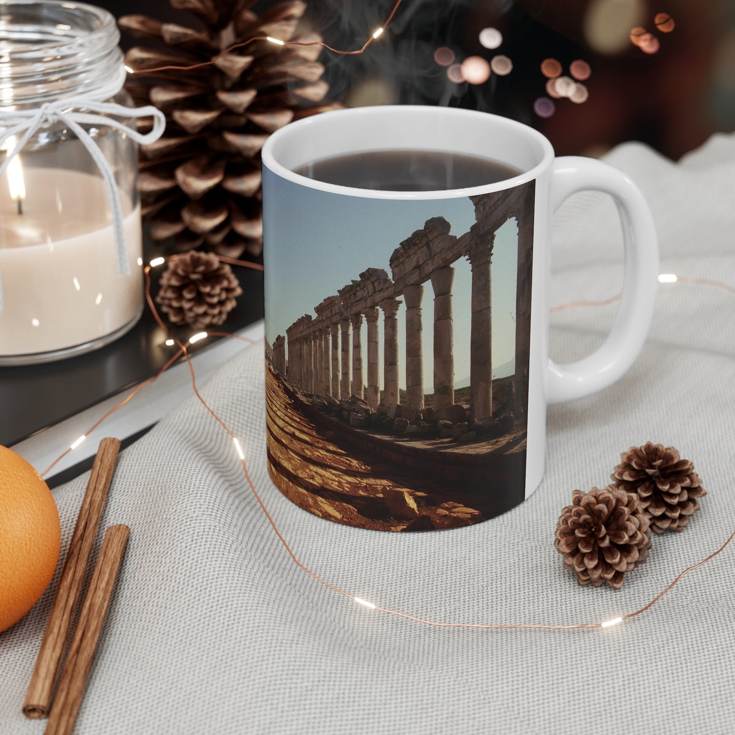 Traiano In The Colonnade of Apamea White Mug 11oz