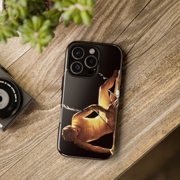 Dying Gaul tough phone case by Vittorio Storaro, from the La Civiltà Romana collection, shown on a table