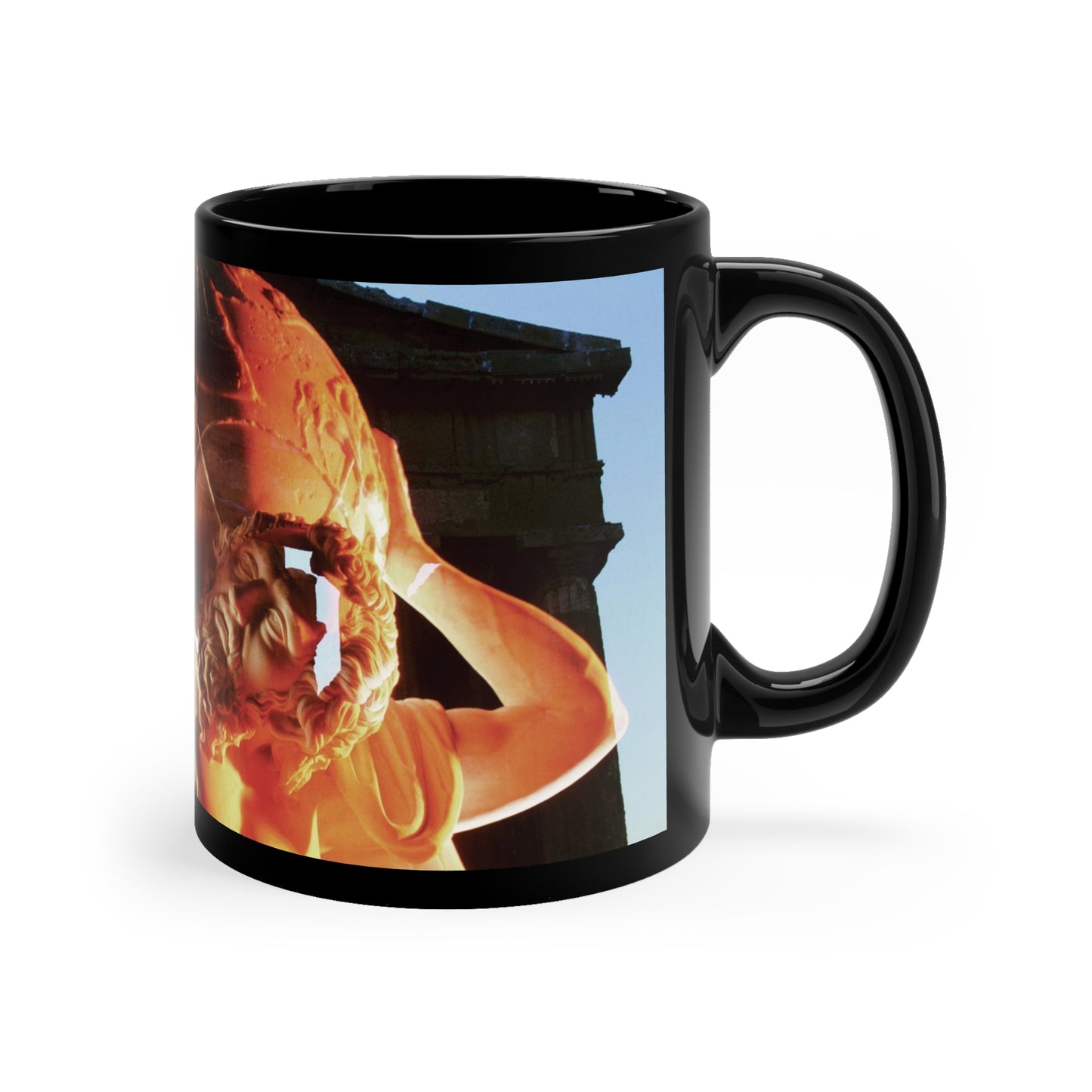 Atlas & Temple of Neptune 11oz Black Mug