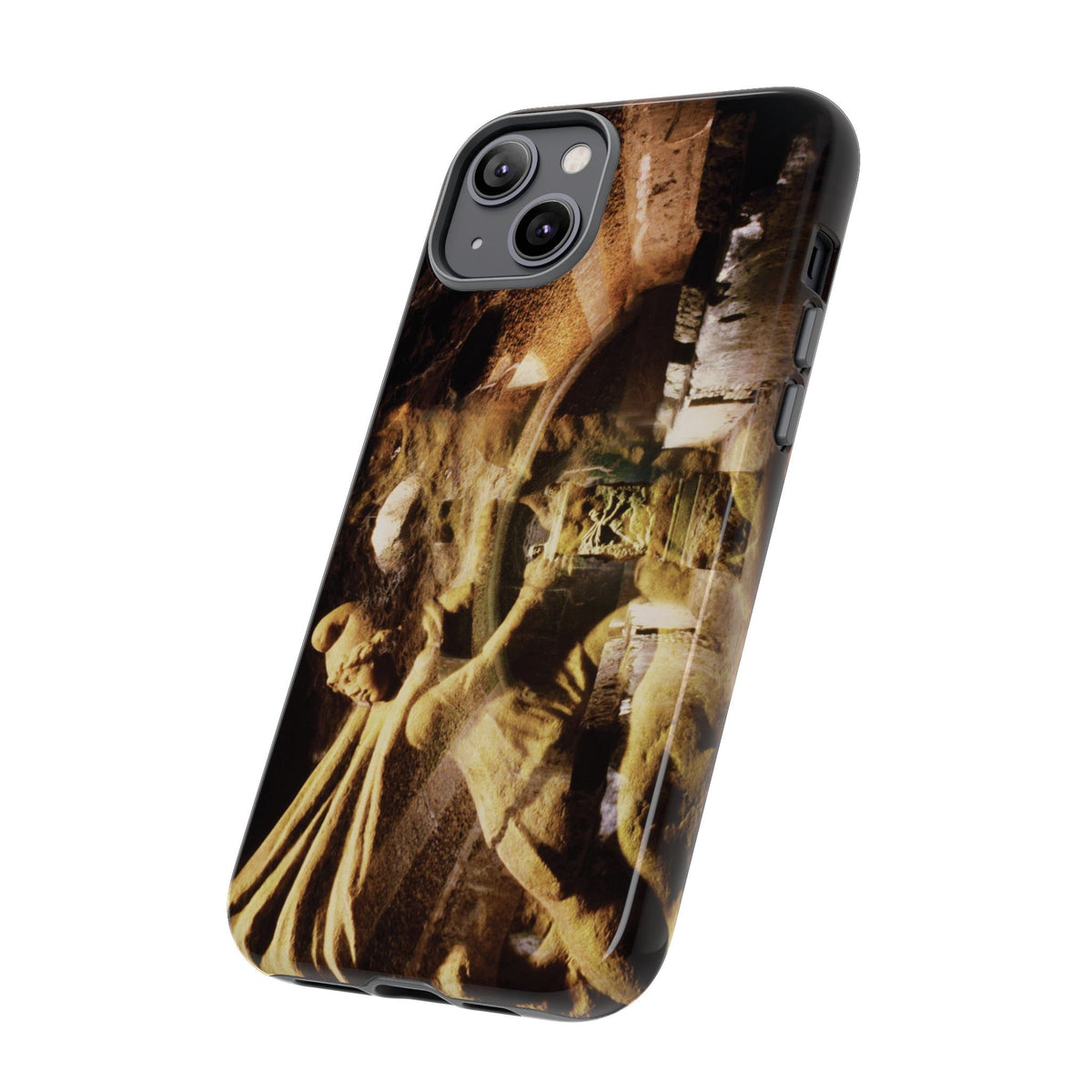 Mithras in his mithraeum of ancient Ostia phone case for iPhone 14 Plus by Vittorio Storaro, from the La Civiltà Romana collection