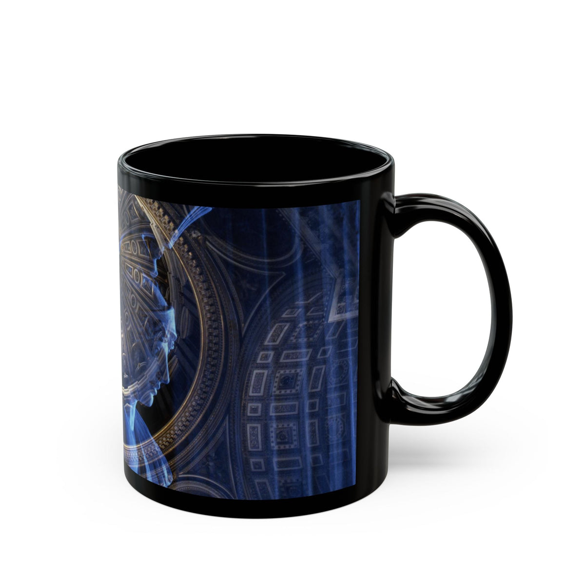 Goddess of Immortality Black Mug - Divine Transcendence Coffee Cup
