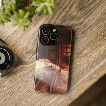 The Pantheon tough phone case by Vittorio Storaro, on a table
