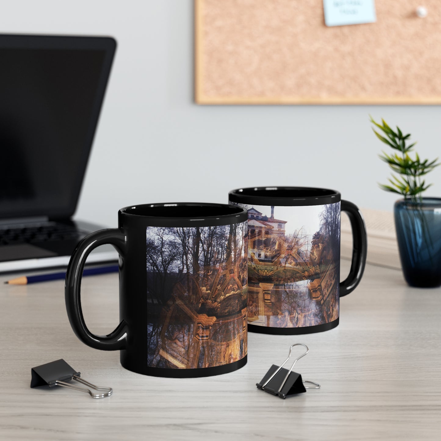 The Villa Malcontenta 11oz Black Mug