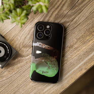 Venus in the cave of the Cumaean Sibyl tough phone case by Vittorio Storaro, from the La Civiltà Romana collection, shown on a table