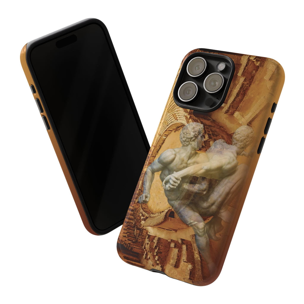 Amphitheater El Jem And The Uffizi Wrestlers phone case for iPhone 15 Pro Max by Vittorio Storaro, from the La Civiltà Romana collection