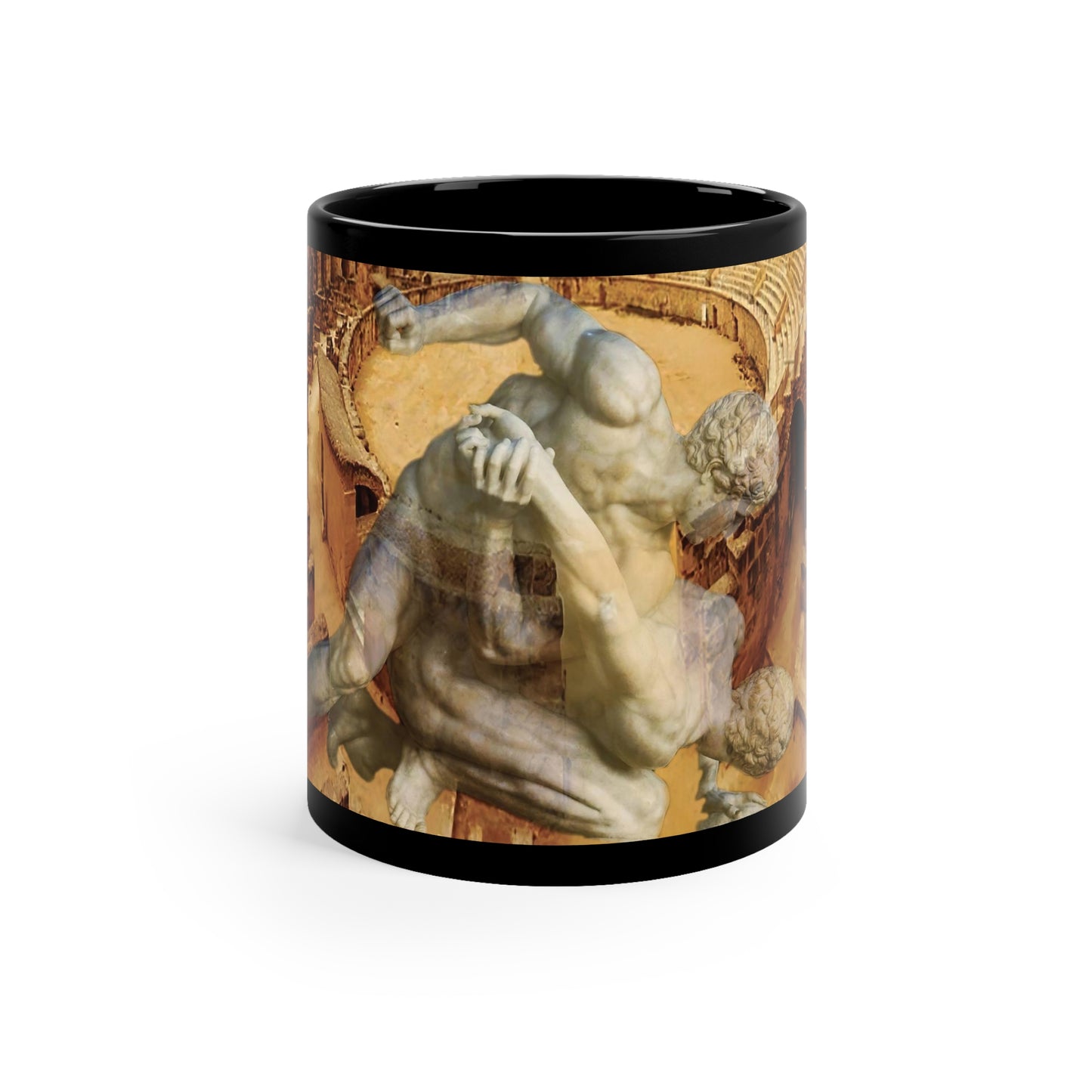 Amphitheater El Jem And The Uffizi Wrestlers 11oz Black Mug