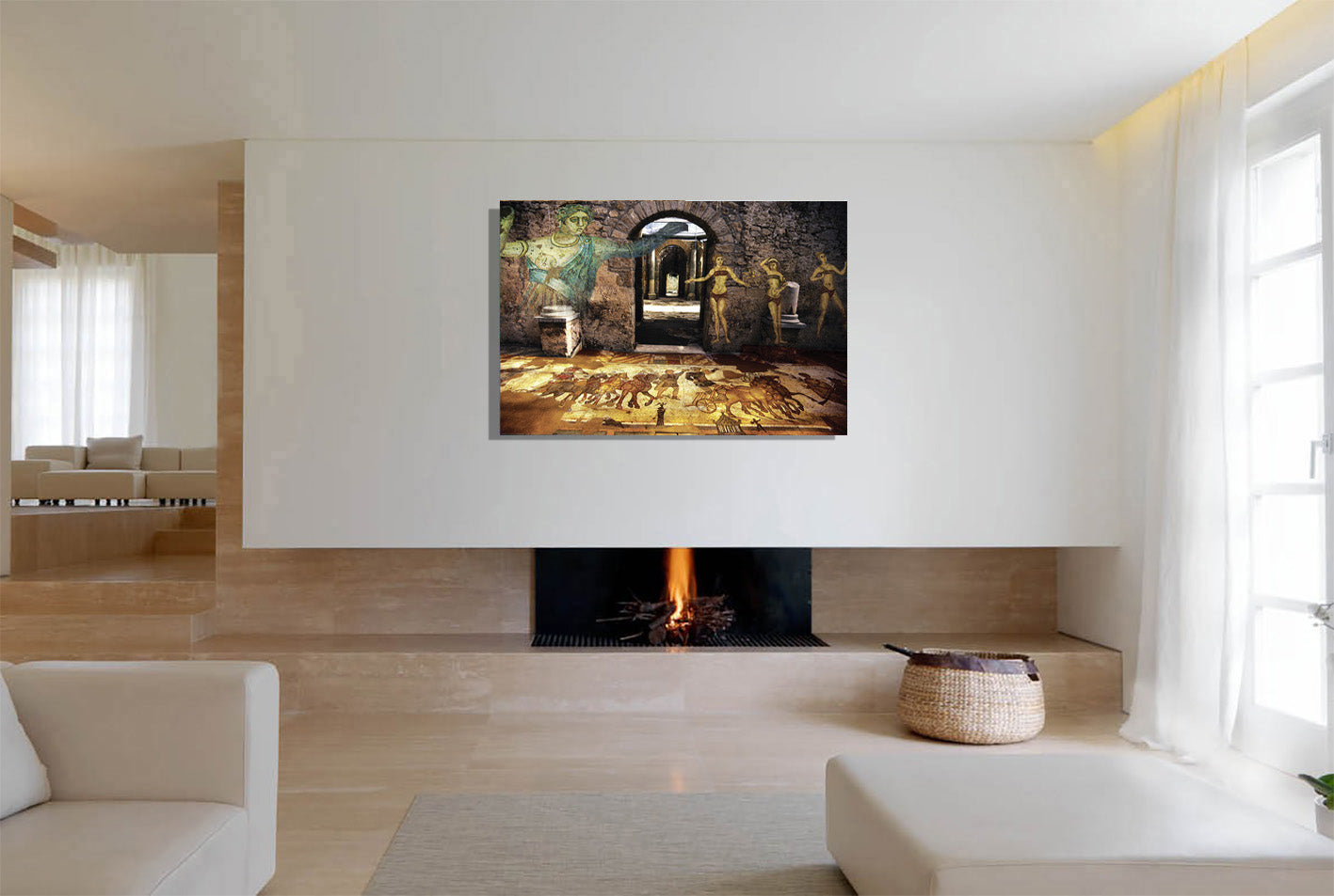 Mosaics of the Thermal Baths of Villa Armerina Canvas Print