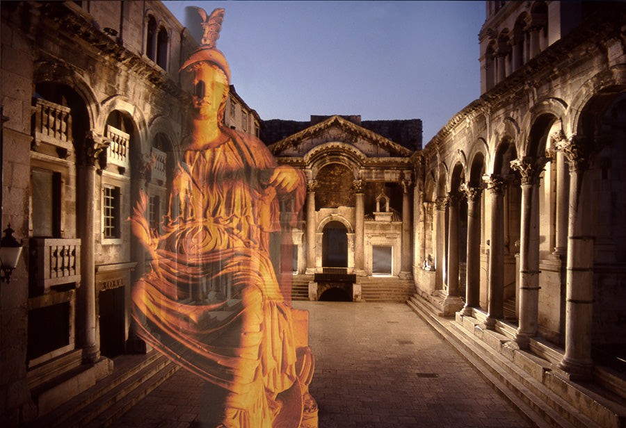 Diocletian's Palace with Goddess Roma Acrylic - Golden Imperial Art