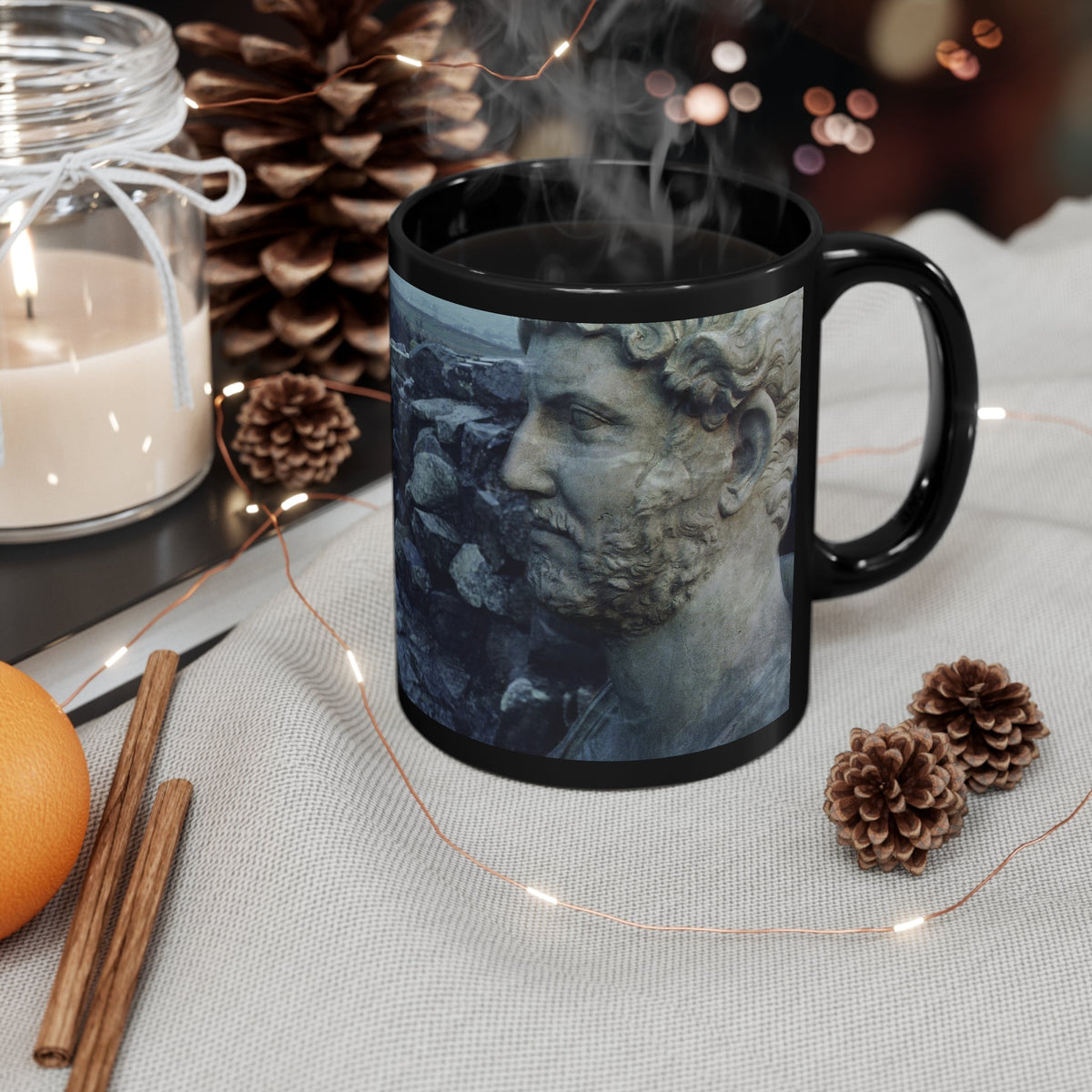 Adriano's wall in Britannia 11oz Black Mug