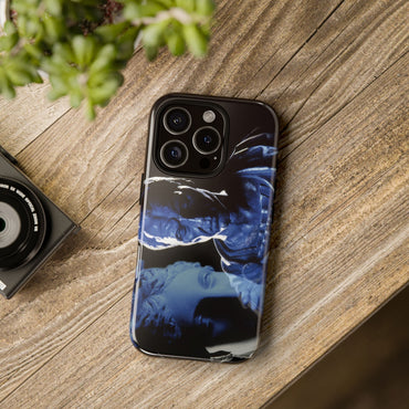 Julius Caesar and Venus tough phone case by Vittorio Storaro, from the La Civiltà Romana collection, shown on a table
