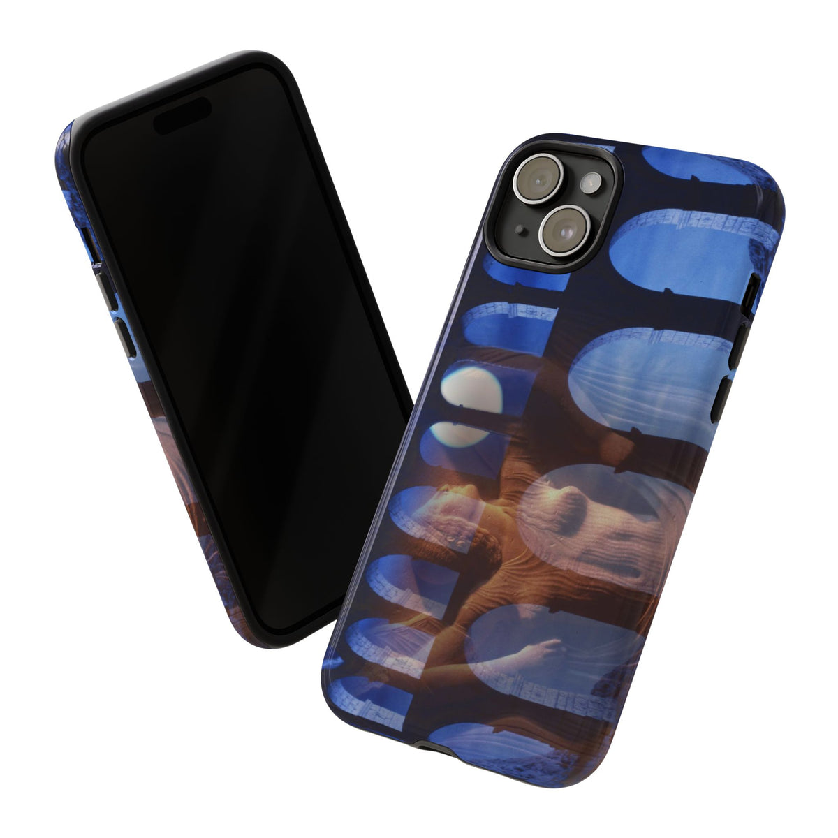 The Aqueduct and his Goddess phone case for iPhone 15 Plus by Vittorio Storaro, from the La Civiltà Romana collection