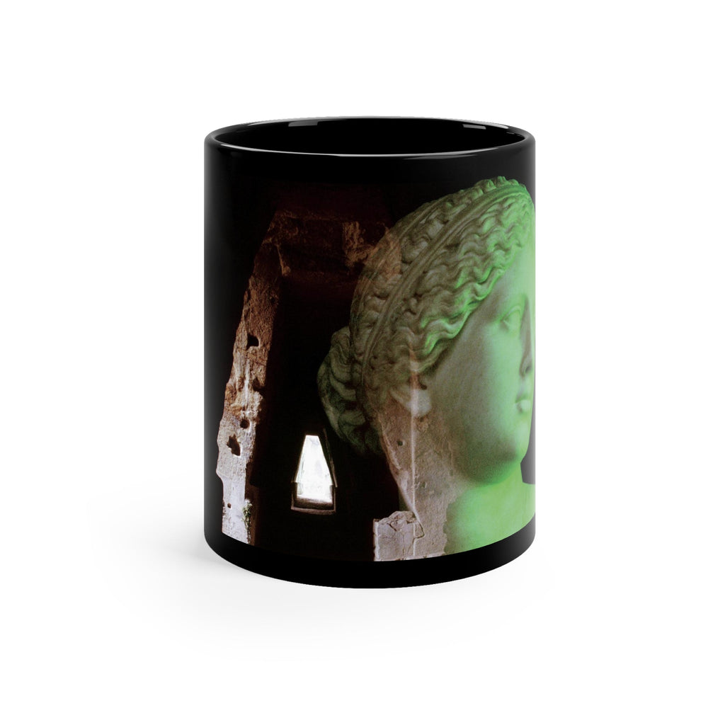 11oz black ceramic mug printed with Venus In The Cave Of The Cumaean Sibyl by Vittorio Storaro, from the La Civiltà Romana collection