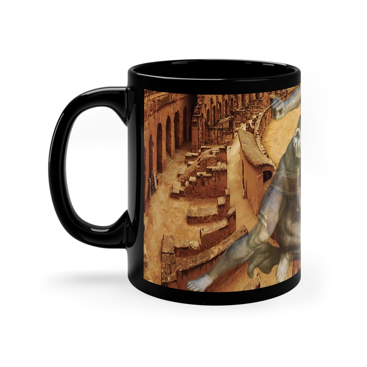 Amphitheater El Jem And The Uffizi Wrestlers 11oz Black Mug