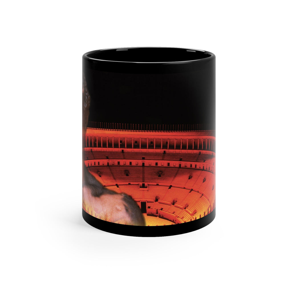11oz black ceramic mug printed with Mars Ultor on The Colosseum by Vittorio Storaro, from the La Civiltà Romana collection