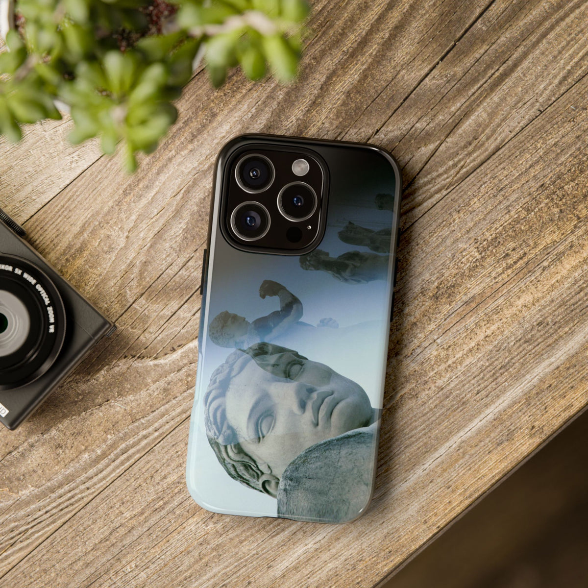 Stadius of the Marbles tough phone case by Vittorio Storaro, from the La Civiltà Romana collection, shown on a table