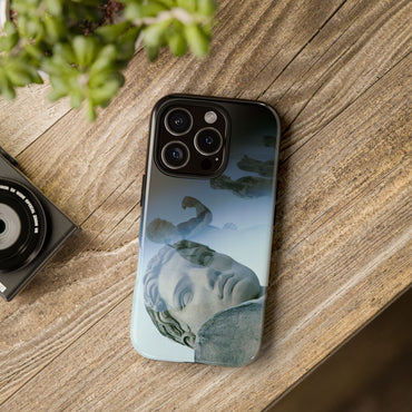 Stadius of the Marbles tough phone case by Vittorio Storaro, from the La Civiltà Romana collection, shown on a table