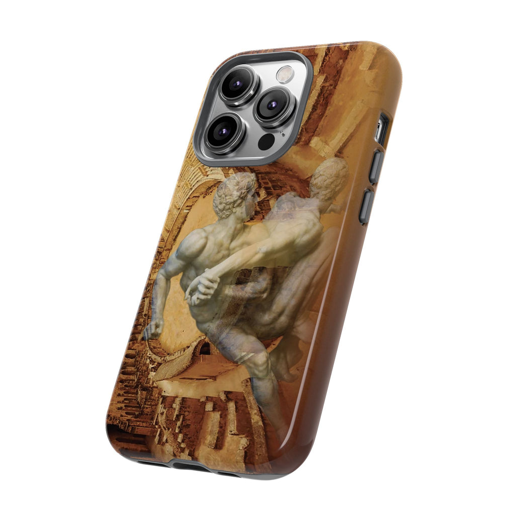 Amphitheater El Jem And The Uffizi Wrestlers phone case for iPhone 14 Pro by Vittorio Storaro, from the La Civiltà Romana collection
