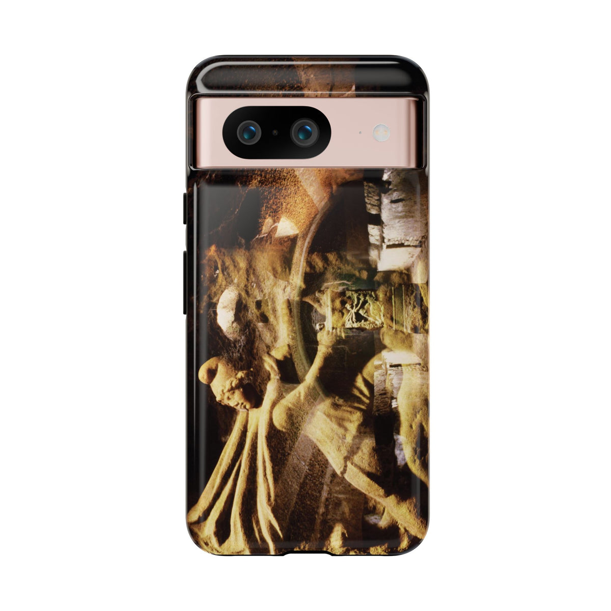 Mithras in his mithraeum of ancient Ostia phone case for Google Pixel 8 by Vittorio Storaro, from the La Civiltà Romana collection