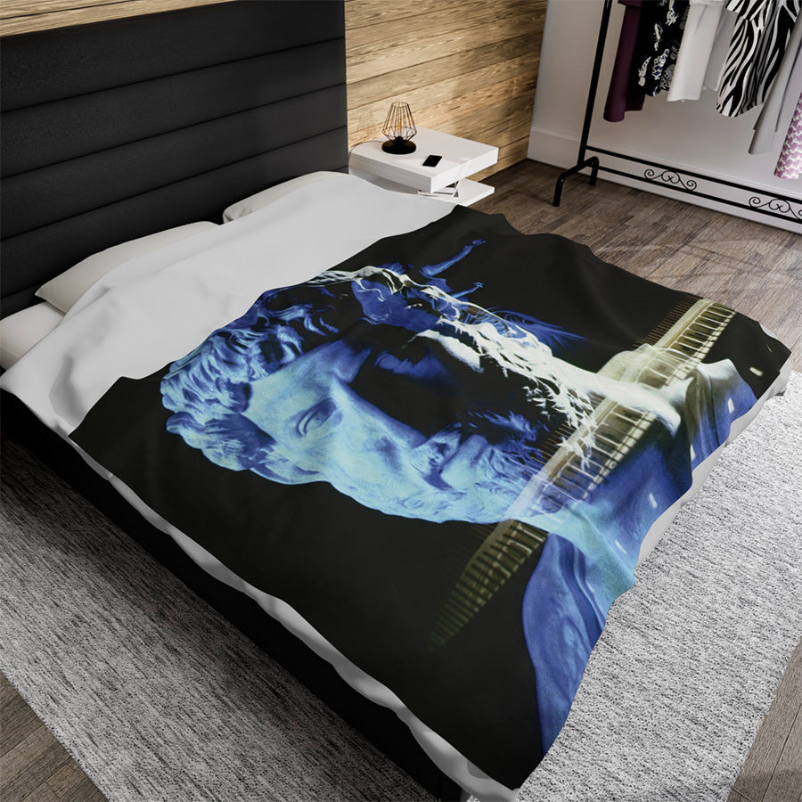 Adriano's Goddess Fortuna luxury blanket by Storaro Art Collection - Emperor Hadrian with modern architecture on premium comfort fabric
