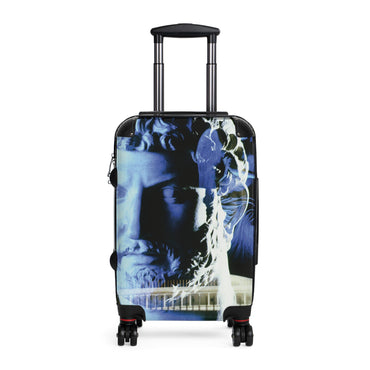 Adriano's Goddess Fortuna travel luggage by Storaro Art Collection - Emperor Hadrian with modern architecture on premium travel suitcase

